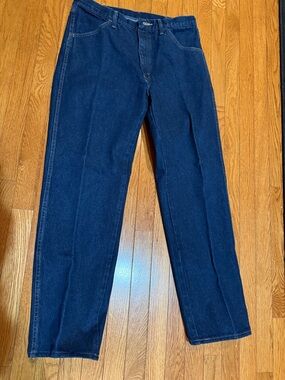 Rustler Men's Straight Dark Blue Jeans 36 x 32